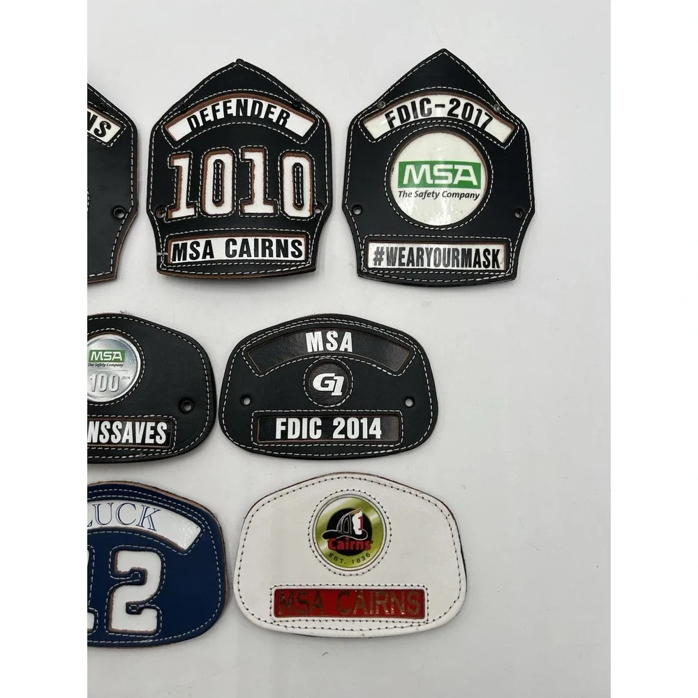 Lot of 7 MSA Cairns Fire Helmet Front Shields FDIC 2014 2017 Defender G1